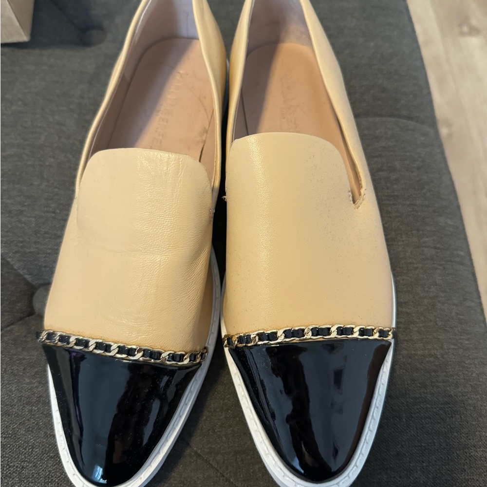 Beige and Black Women's Shoes